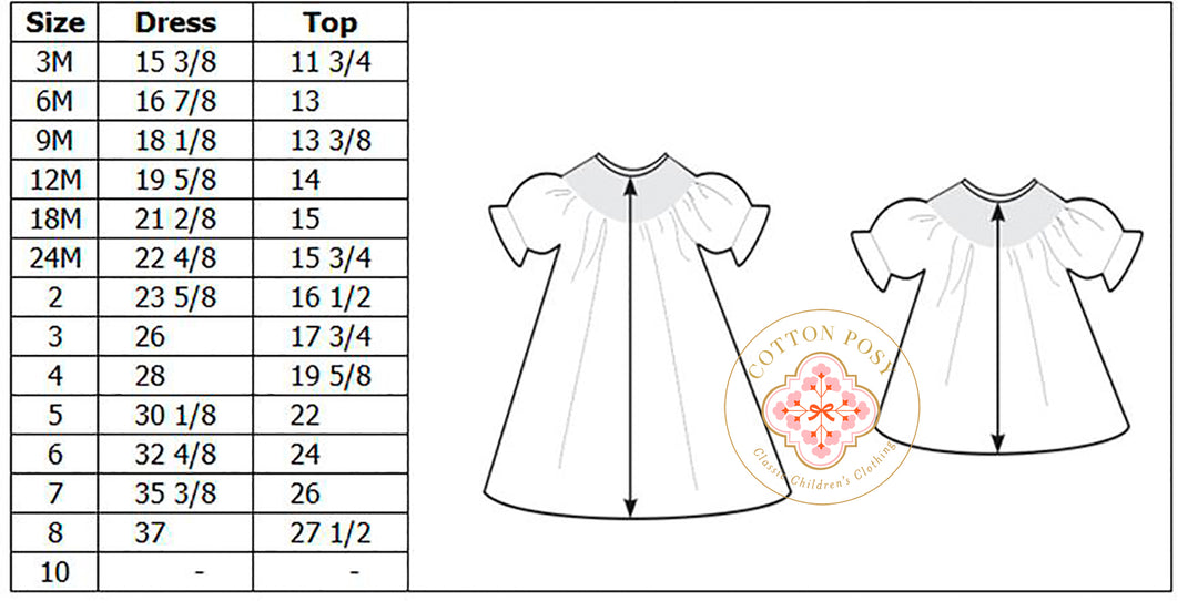 Size Charts – Cotton Posy